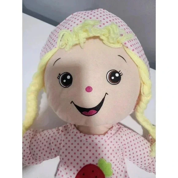 Strawberry Shortcake Plush Stuffed Pink Overalls Rag Doll Pillow Giant Large 28" - Picture 2 of 7